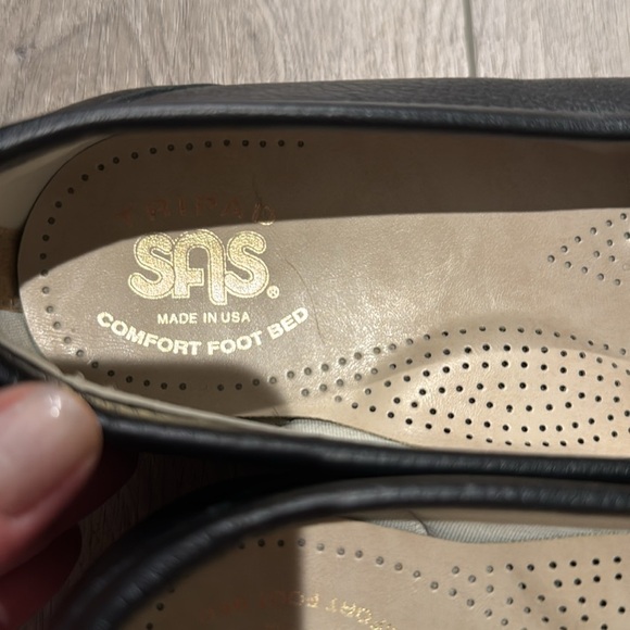 SAS Comfort Foot Bed Black Leather Loafers Size 8 - Picture 8 of 9